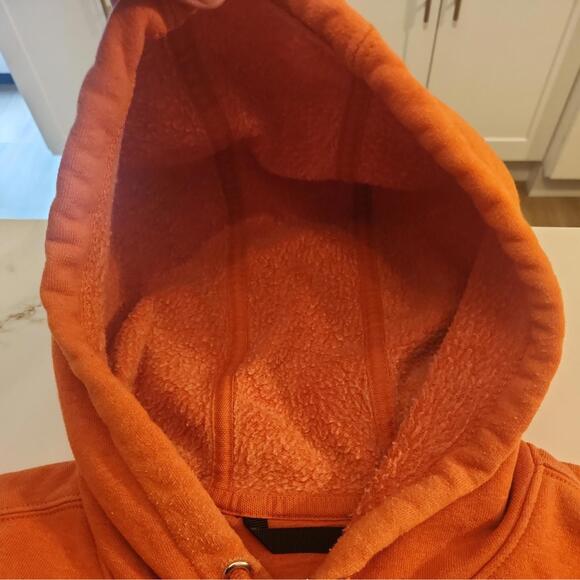 Carhartt Mens  Orange Hoodie Sweatshirt  Acid Wash  size Large - Picture 4 of 14